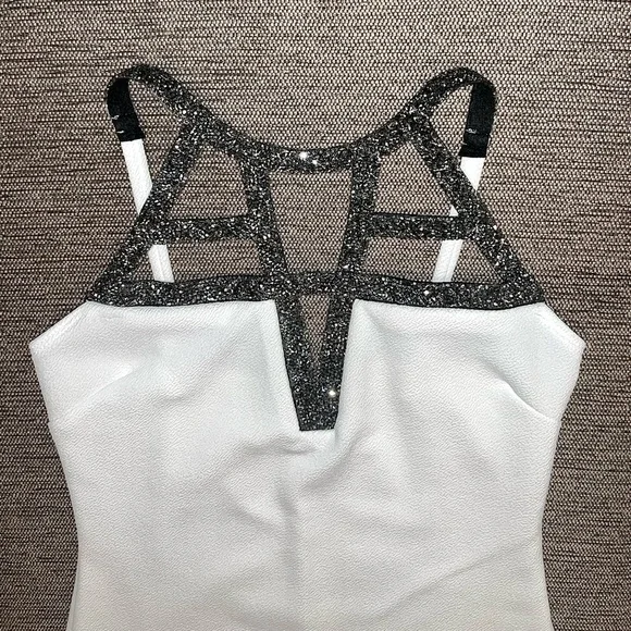Charlotte Russe White and gray sparkly geometric moon rock mini cocktail dress! - Picture 8 of 15